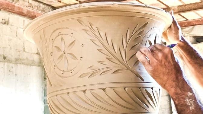 Tree Pot Deign Clay _ Pottery Making _ Art Potter _ Talent _ House Primitive.