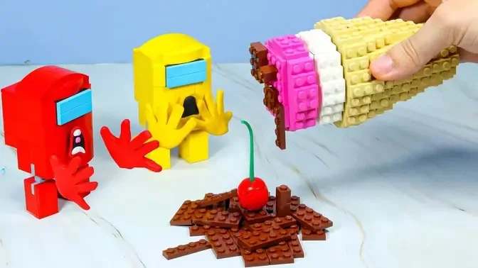 LEGO AMONG US But They Need Ice Cream - Stop Motion Animation ASMR