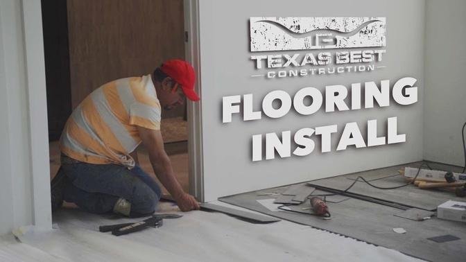 INSTALLING LVT FLOORS in 50x50 BARNDOMINIUM HOME | Texas Best Construction
