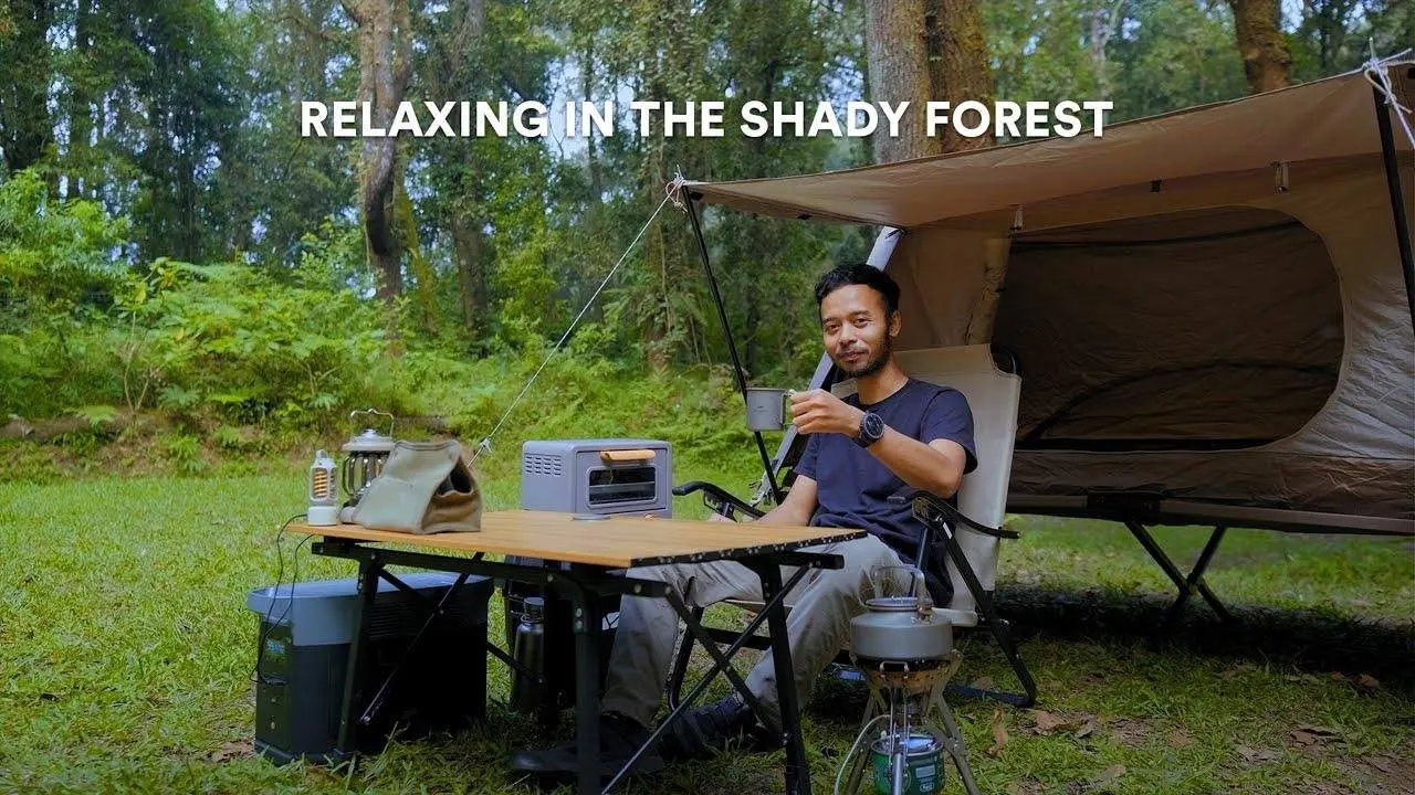 Solo camping di hari yang cerah, menikmati sejuknya hutan rindang bersama EcoFlow Delta 2 Max, ASMR