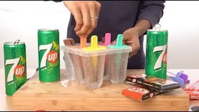 7up With Kit Kat Popsicles