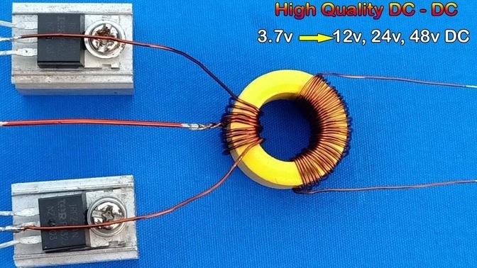 Simple High Power DC to DC Boost 4V to 48V // How to Make High Power DC Booster Circuit