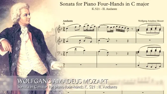 Mozart | Sonata in C major for piano four-hands K. 521 : II. Andante
