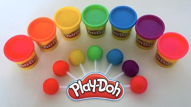 DIY Play-Doh Learn Colors Rainbow Candy Stamp  Toy Soda
