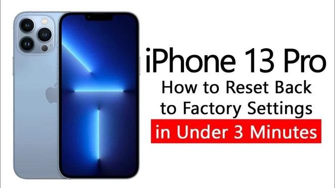 How to Reset iPhone 13 Pro Back to Factory Settings | iPhone 13 Pro Max
