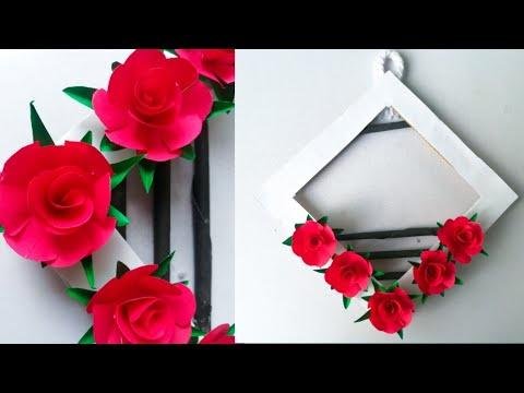 Very Easy Paper Flowers Wall Hanging / Paper Flower Wall Hanging - DIY Wall Decor - Paper Flower