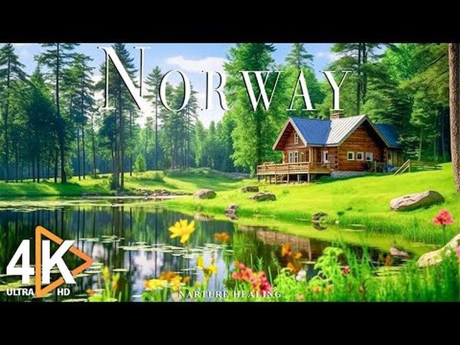 FLYING OVER NORWAY 4K UHD Relaxing Music Along With Beautiful