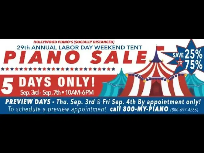 OUR URGENT YET SOCIALLY DISTANCED LABOR DAY PARKING LOT PIANO SALE!