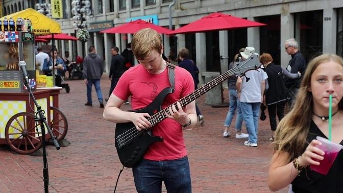 Street musician in Boston.