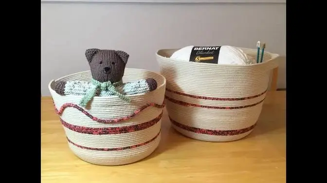 ROPE STORAGE BASKETS - WITH SLIT HANDLES - Tutorial with tips and tricks included.