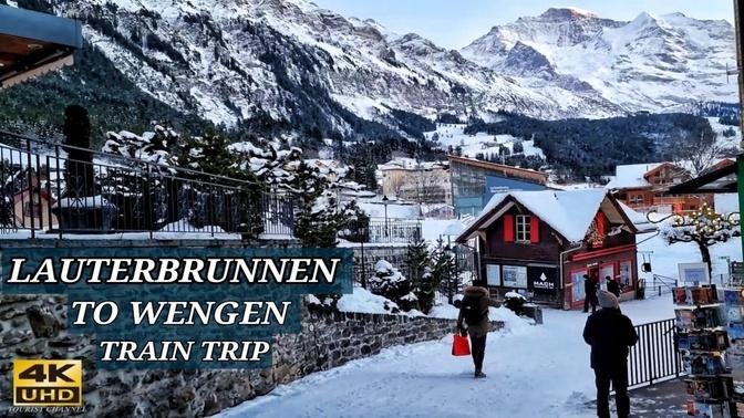 Lauterbrunnen to Wengen 🇨🇭 Switzerland - Train ride with Fantastic views Switzerland Alps 4K UHD  