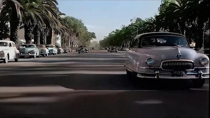 A Day in Los Angeles 1950's in color [60fps, Remastered] w/sound design added