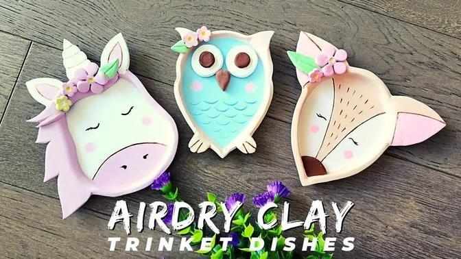 Airdry clay trinket dishes, Cute clay jewellery dishes, Clay craft, CreativeCat, art and craft