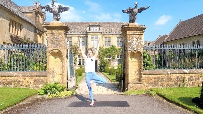 An Energising Yoga Flow in front of our 16th Century Manor House