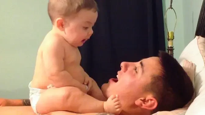 Funniest Baby and Dad Moment_ When Baby At Home With Dad _Cute Baby Video.