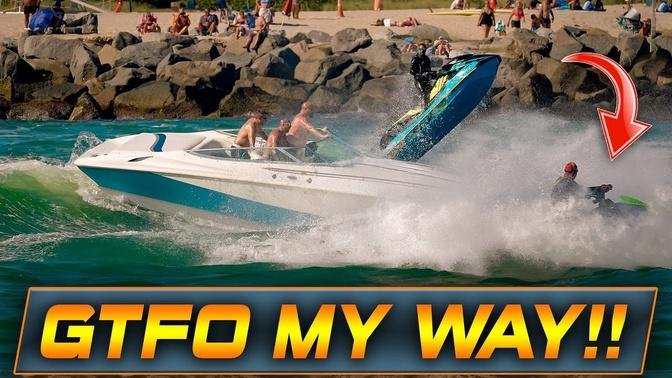 BOAT COMPLETELY SWARMED AT HAULOVER INLET !! | WAVY BOATS