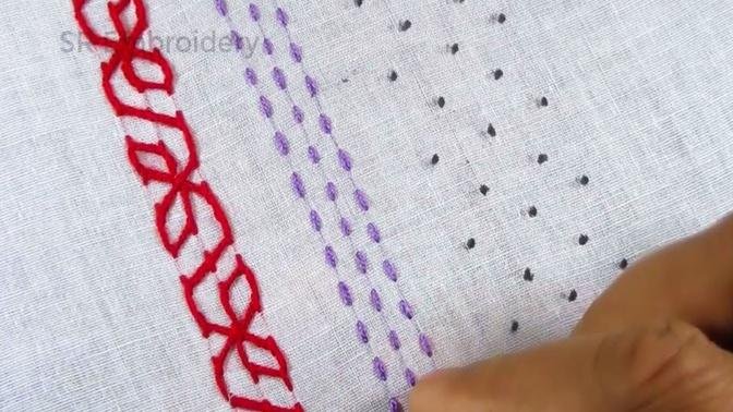 Hand Embroidery Amazing Border Design Very Easy Nakshi Kantha & Kamij Design Needle Sewing Tutorial