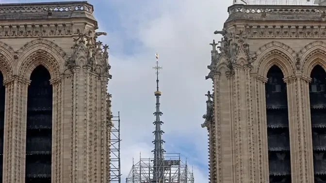 Notre Dame Reveals New Spire as Scaffolding Removed