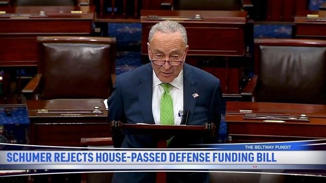 SCHUMER REJECTS HOUSE-PASSED DEFENSE FUNDING BILL | Videos | The ...