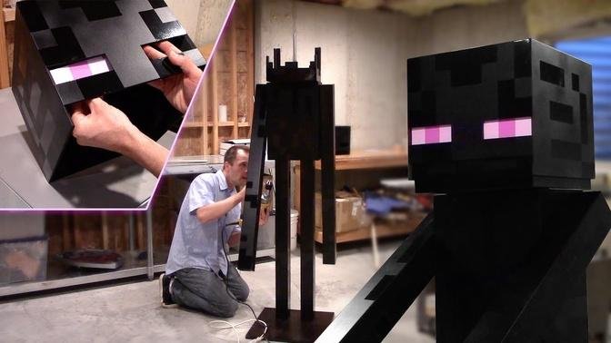 Real Life Full Size Enderman - Woodworking How-to (Minecraft)