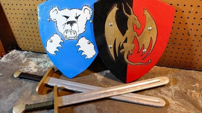 Ultimate Woodworking Project for Dads - Making wooden swords and shields