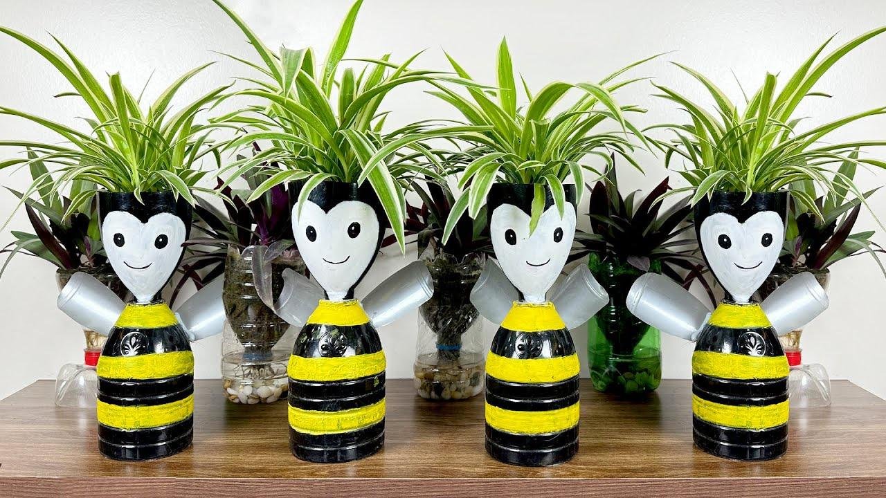 Turn discarded plastic bottles into extremely adorable bees