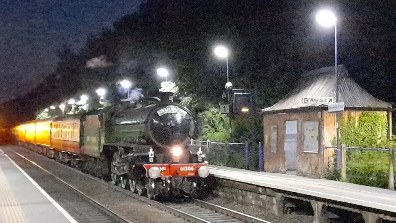 61306 Mayflower passing through Denham Golf Club on the evening of Saturday 27th May 2023.