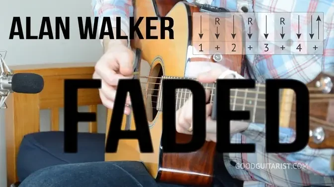 Faded Guitar Tutorial Alan Walker Simple Chords Strumming PLUS Intro Melody