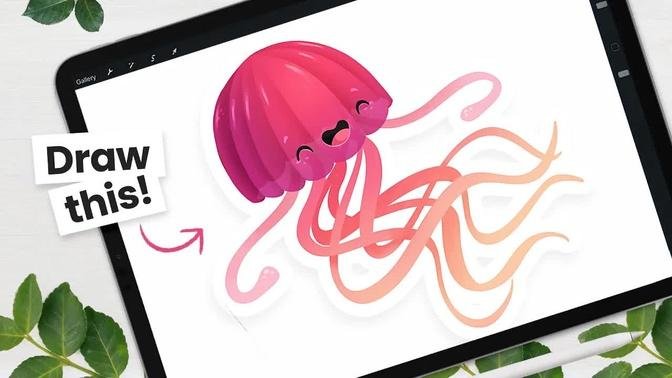 How To Draw A Cute JELLYFISH • EASY Digital Art Tutorial