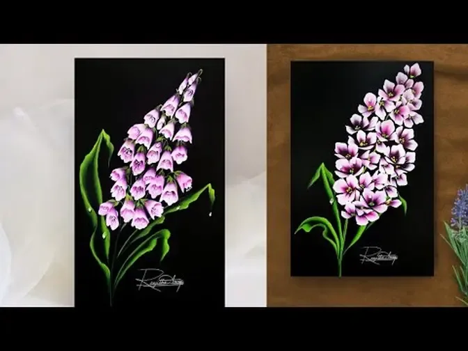 TOP 6 Flower Painting ? Acrylic Painting On BLACK Paper
