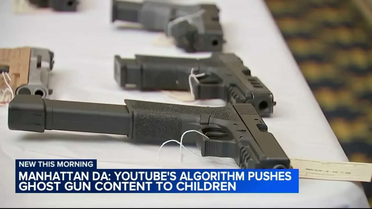 Manhattan DA says YouTube's algorithm pushes ghost gun content to children, youth gamers