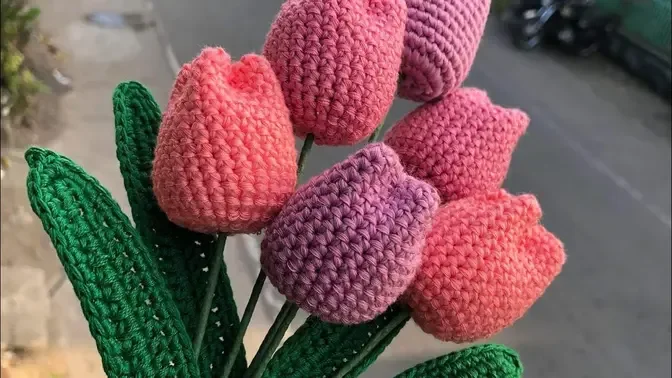 Crochet keychain - Crochet Afghan flower