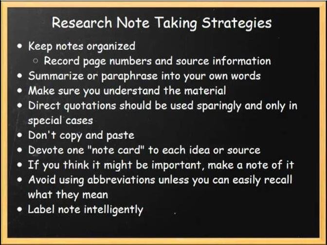 Research Note Taking