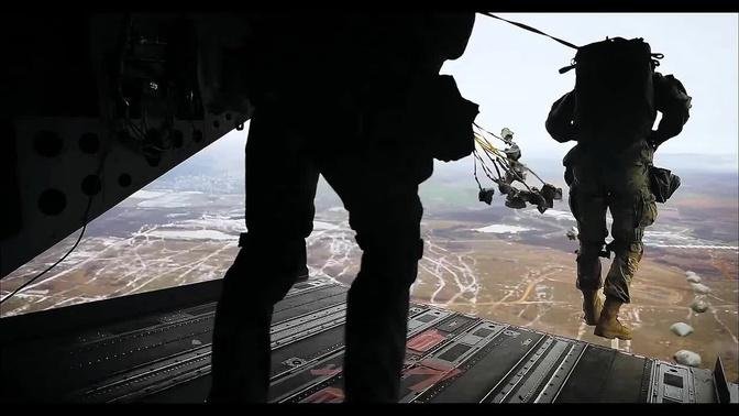 Paratroopers Parachute From CH-47 In Bulgaria
