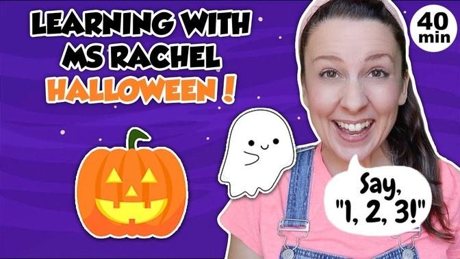 Learning with Ms Rachel Halloween - Videos for Toddlers - Kids Songs - Wheels on The Bus - Speech.