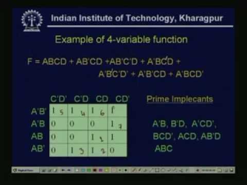 Lecture - 10 Boolean Function Minimization