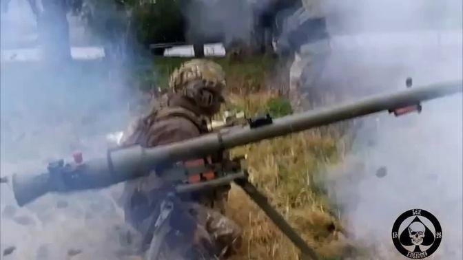 Ukrainian Soldiers Engage Russian Troops With SPG-9 Fire Observed By Drone
