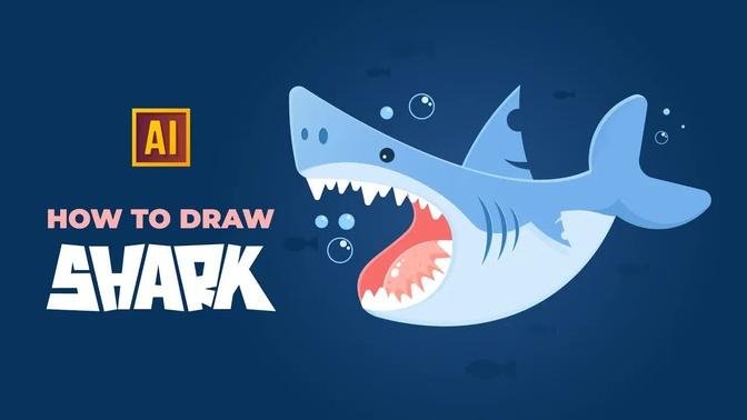 HOW TO DRAW A SHARK IN ADOBE ILLUSTRATOR