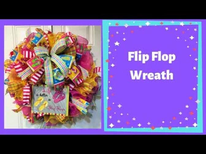 How to make a ruffle Flip Flop wreath from hard working mom wreath kit