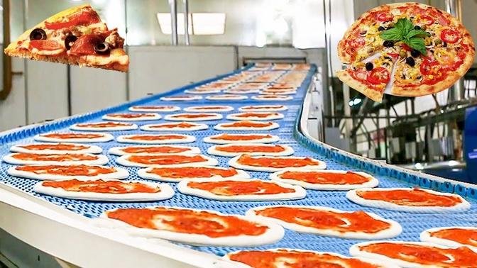 How Pizza Is Made - Automatic Frozen Pizza Production Line In Factory _ Food Factory