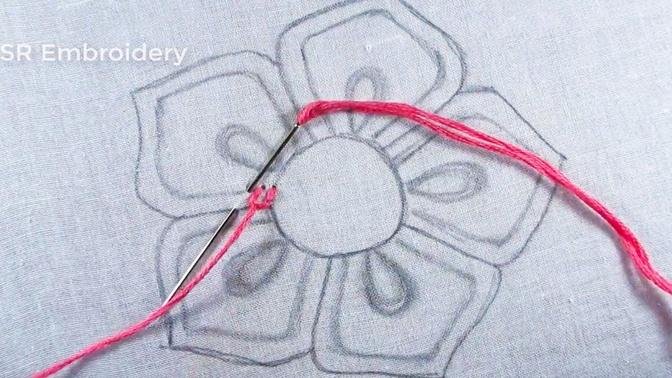 Modern Hand Embroidery Blanket Stitch Beautiful Flower Embroidery Fancy Flower Design Easy Tutorial
