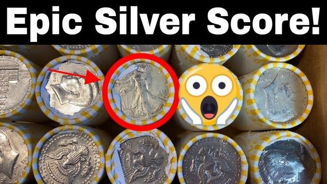 Epic Silver Score! Coin Roll Hunting Half Dollars