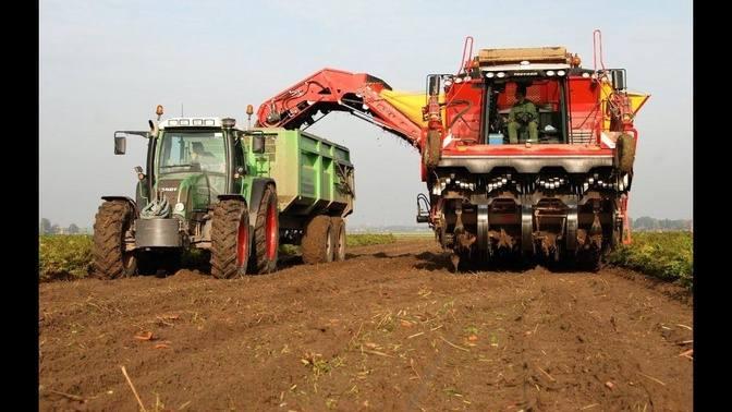 Wortels rooien, Harvesting carrots, Karotten ernte - Grimme Tectron 415 ...