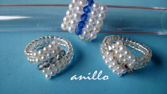 DIY - Anillo facil de perlas y tupis swarouski- Easy ring of pearls and swarovski tupis