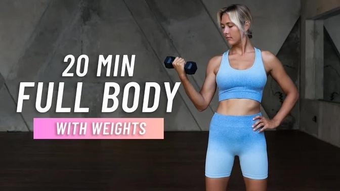 20 MIN FULL BODY SCULPT With Weights - Home Workout