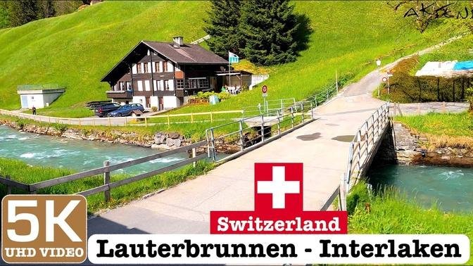 Lauterbrunnen - Interlaken, Switzerland Train Journey Summer 2021 | 5K/ 4K UHD Video