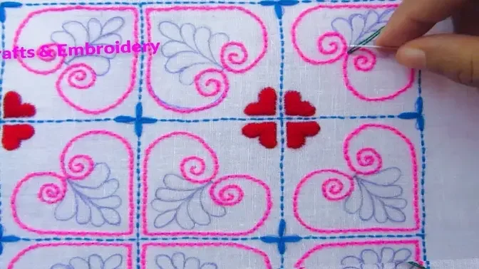 Hand Embroidery, New Nakshi Katha  Drawing and stitching Tutorial, Latest nakshi kantha design