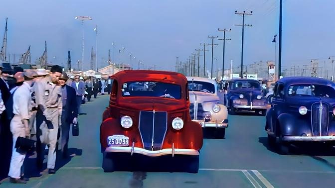 The streets of Los Angeles in the 1940s
