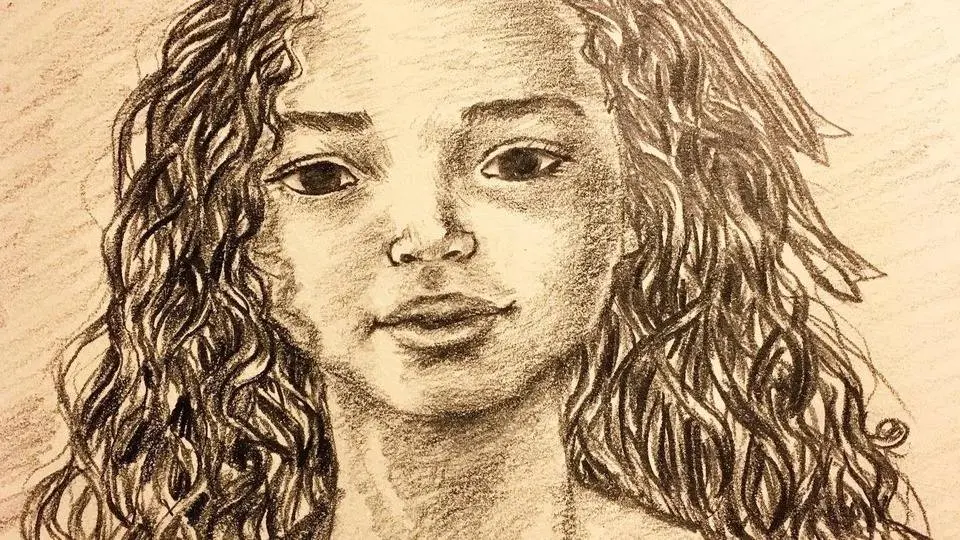 Timelapse Drawing a Girl With Curly Hair
