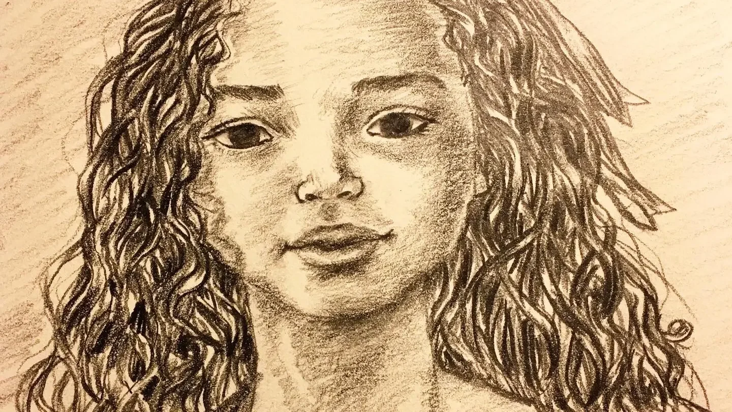 Timelapse Drawing a Girl With Curly Hair